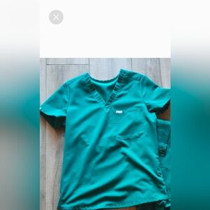 Figs Green Medical Scrub Top - V-Neck
